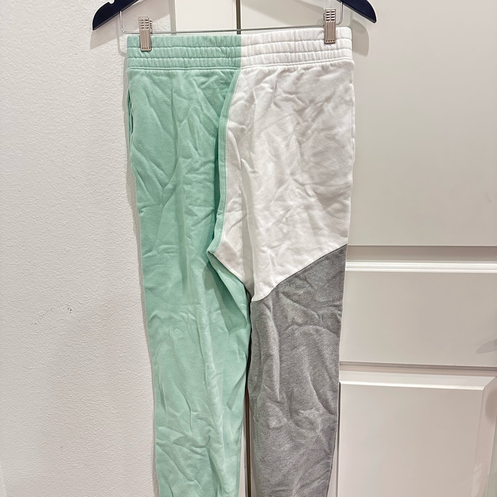 Colorblock Kids Joggers - Mint, White, and Gray